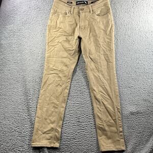 Stone Falcon Men's Slim Fit Chino Pants Tan Khaki 34x32 (Measures 34x31) Stretch